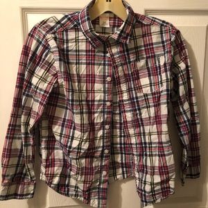 Red and black plaid boys shirt